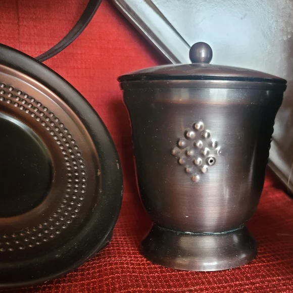 NEW! 6pc. Elegant Bronze/ Brown Metal / Ceramic Complete Bathroom Accessory Set - Picture 10 of 15